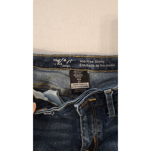 Mudd women's mid-rise skinny denim power stretch jeans 4/S 27 - Picture 5 of 8